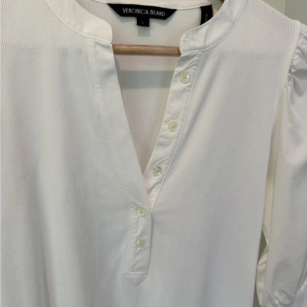 Veronica Beard Ivory Button-Front Blouse - Picture 2 of 5